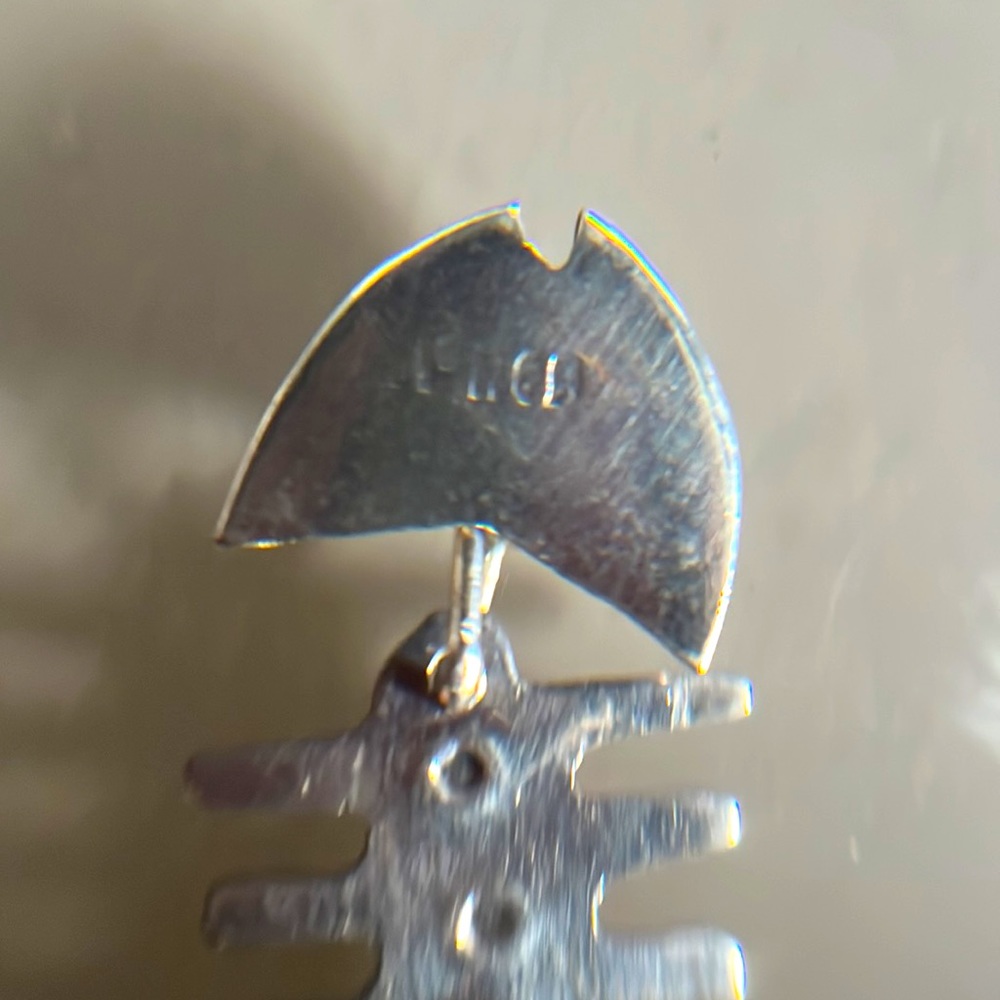 Handcrafted Alpaca Nickel Fish Skeleton Earrings - Mexico. - Picture 8 of 14